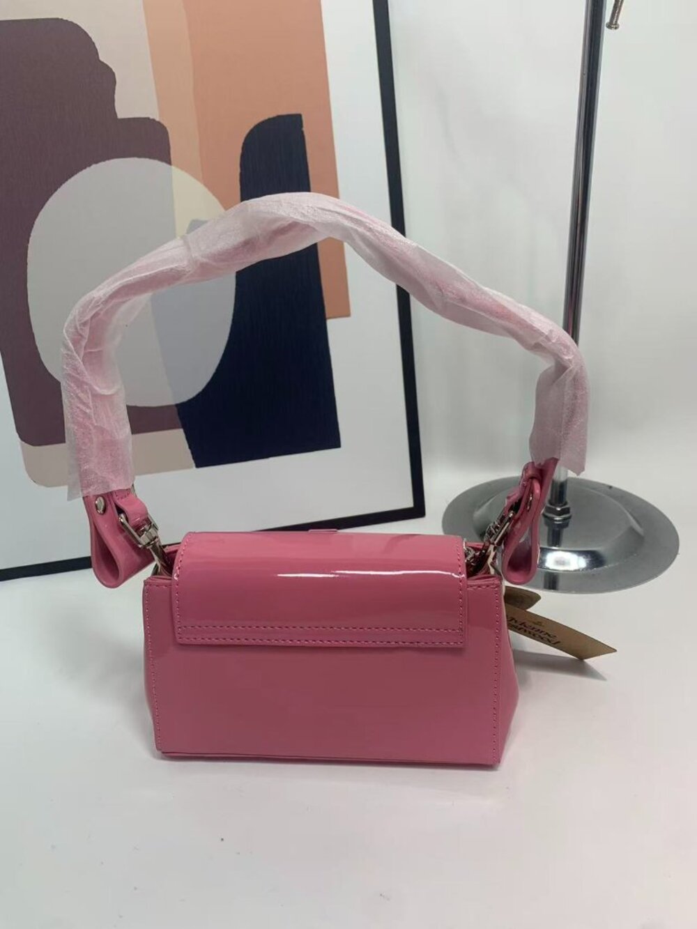 Vivienne Westwood 3D Orb Patent Leather Shoulder Bag in Pink - Picture 3 of 7